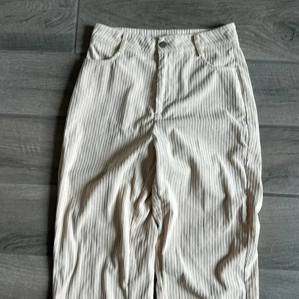 Tan corduroy straight leg pants - Image 2