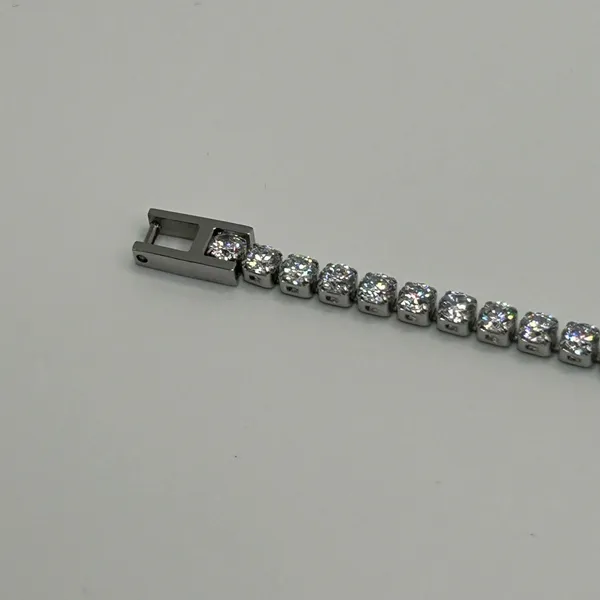 Moissanite Tennis Bracelet Real Silver VVS D Color Iced Out 3mm 7.5 Inch No Pass - Image 4