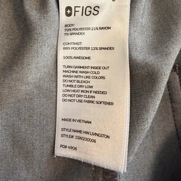 FIGS HW Livingston Scrub Pants size 3XL Gray‎ Technical Collection 1SW200006 - Image 7