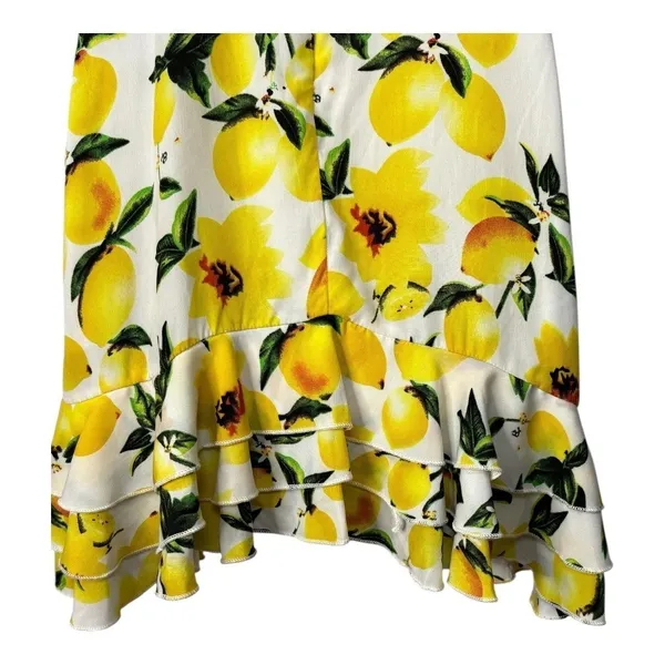 Boohoo‎ Lemon Print Sundress Yellow Fruit Floral Cutout Summer Coquette Vacation - Image 11