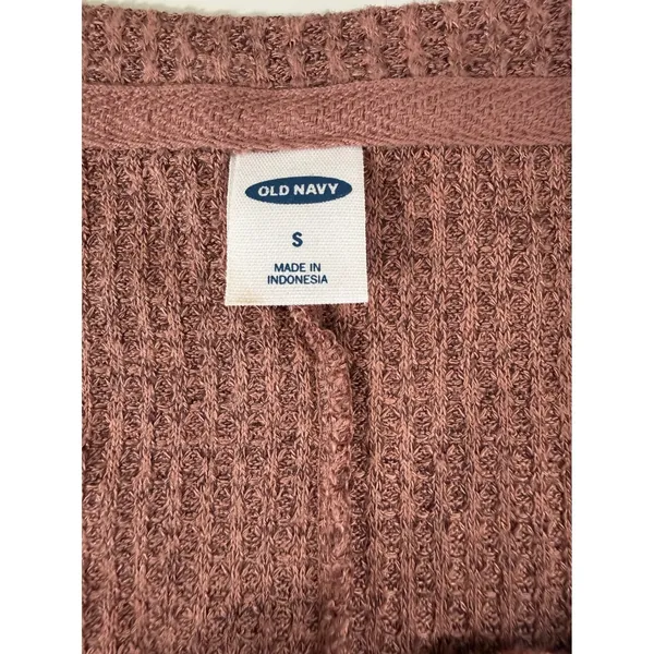 Old Navy‎ Womens Amber Wave Plush Waffle Knit Henley Tunic Top S 609476-02 - Image 3