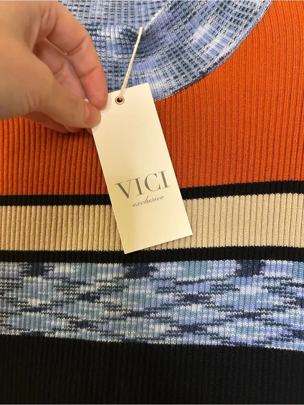 VICI Kaysen Knit Colorblock Mini Dress Size Medium - Image 8