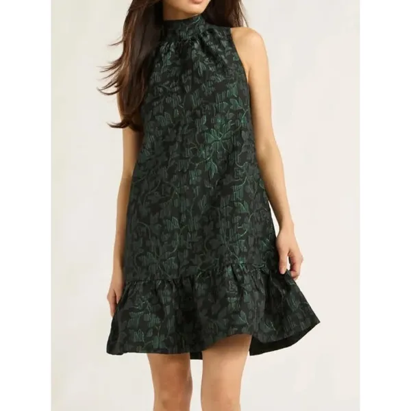 Scoop Womens Dress Size M (8-10) Rainforest Jacquard Mini Swing Casual Neck Tie - Image 6