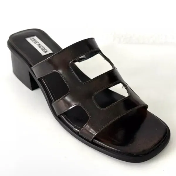 Steve Madden dark brown Leather Sandals Y2K - Image 3