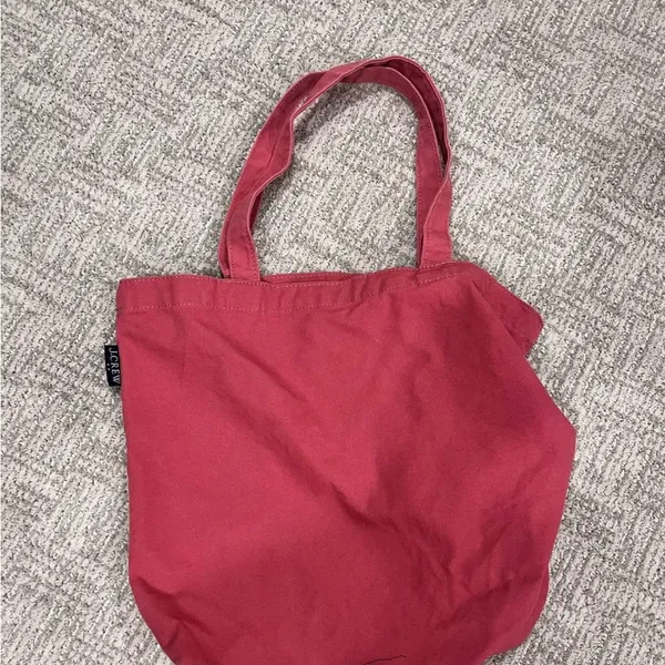 J. Crew Coral-Red Canvas Tote - Image 2