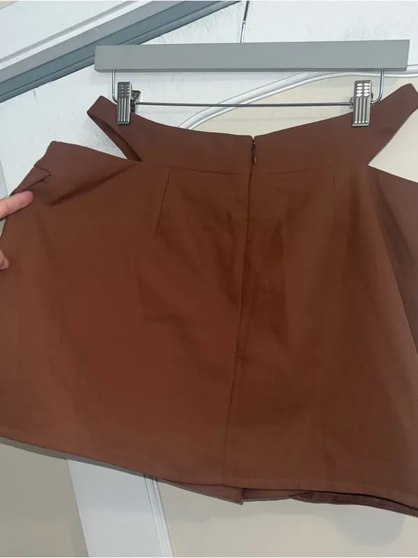 NWT For Love and Lemons Alysa Mini Skirt in Brown - Image 4