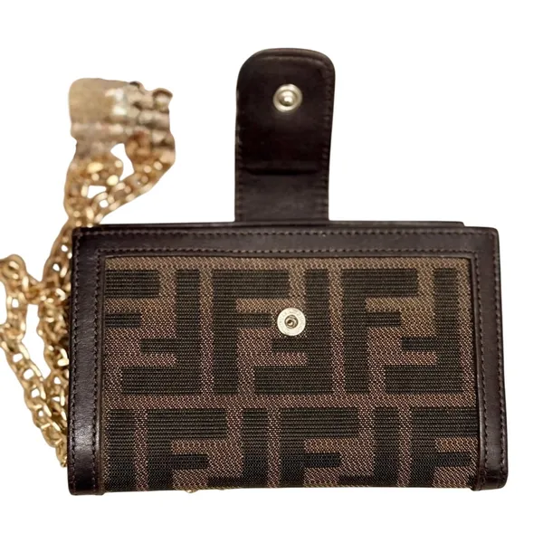Fendi Zucca Kiss-Lock FF Monogram Brown Wallet|WOC Bag|COA - Image 7