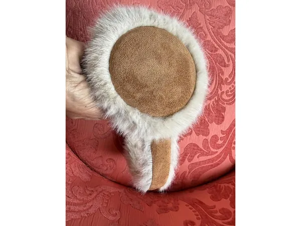 Cozy Cream Faux Fur Earmuffs with Suede Accents - Image 3