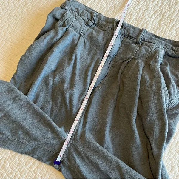 ✨ We the‎ Free Faded Love Linen Blend High-Rise Pleated Front Pants Wave Blue 27 - Image 12