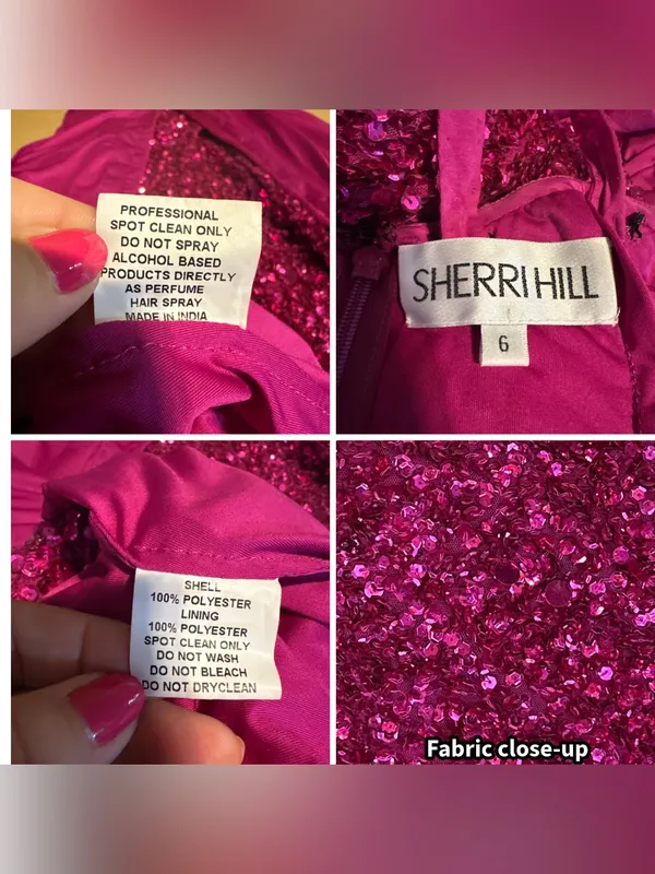 Sherri Hill Pink Sequin Maxi Dress W/Dramatic Side Slit Dress (6) - Image 11