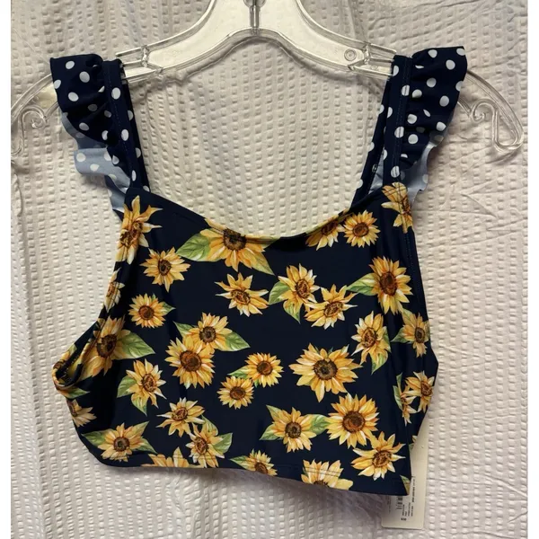 Peyton‎ & Parker Women's SZ 18.5 Sunflower Navy Polka Dots Bikini READ - Image 7
