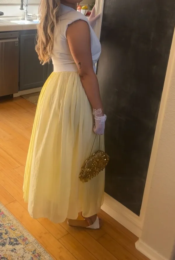 Silk Ombré Yellow Maxi Skirt Size M - Image 2
