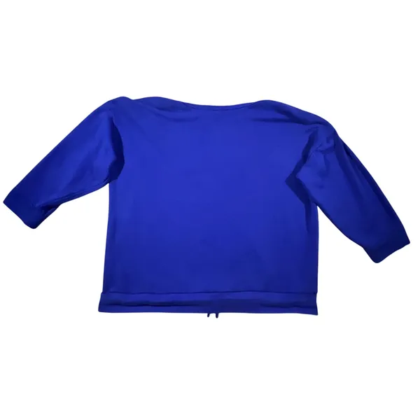 Lauren Ralph Lauren Sweatshirt Women XL Blue‎ American Flag Button Shoulder Top - Image 2