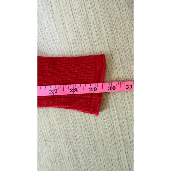 J. Crew Red Crew Neck Wool Blend Pullover Sweater Bright Red Size Medium - Image 7