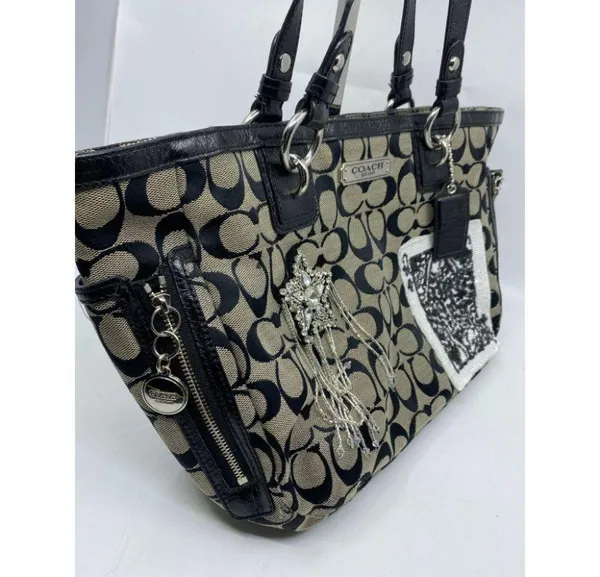 Coach Black Tote Bag Customized W/ embellishments - Image 5
