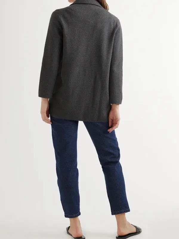 Quince Large 100% Organic Cotton Knit Blazer Grey Capsule Classic XL Minimalist - Image 11