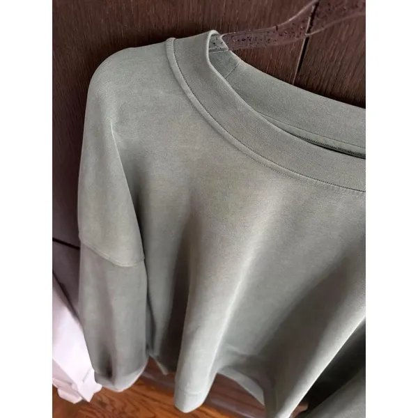 Lululemon Perfectly Oversized Cropped Crew *Softstreme™ Tidewater Teal xxl - Image 2