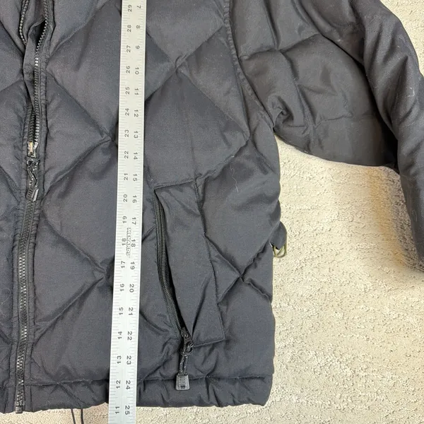 Women's Vintage Eddie Bauer Large Goose Down Puffer‎ Jacket Black Winter Coat - Image 5