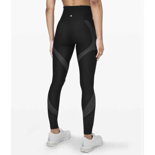 Lululemon Mapped Out High-Rise SenseKnit Tight 28" Womens 6 Black Glacier Grey - Image 2