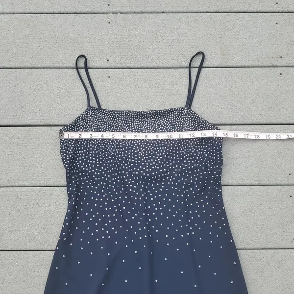 Y2K City Triangles Sparkle Spaghetti Strap Dress | Blue Spaghetti Strap Dress - Image 11