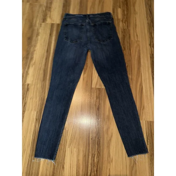 Women's GAP Women's 6 28 Denim High‎ Rise Skinny Dark Blue Jeans - Image 5