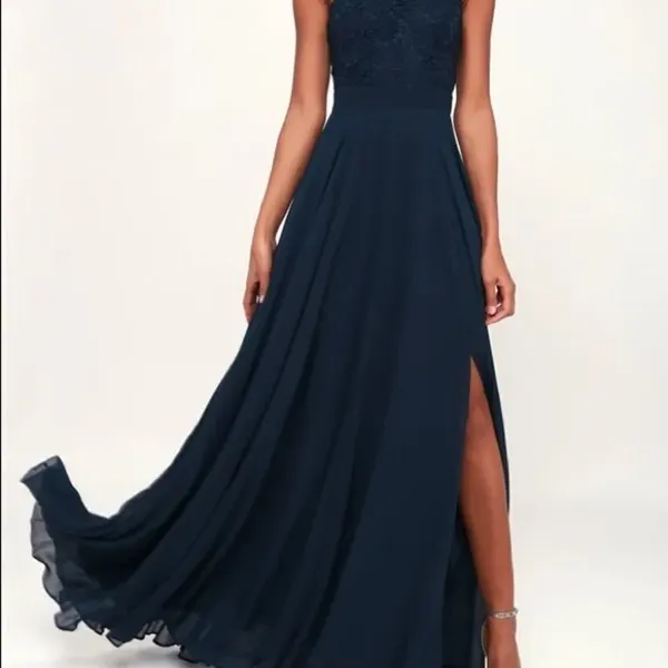 Lulus ✨ Picture Perfect Navy Blue Lace Maxi Dress✨ - Image 4