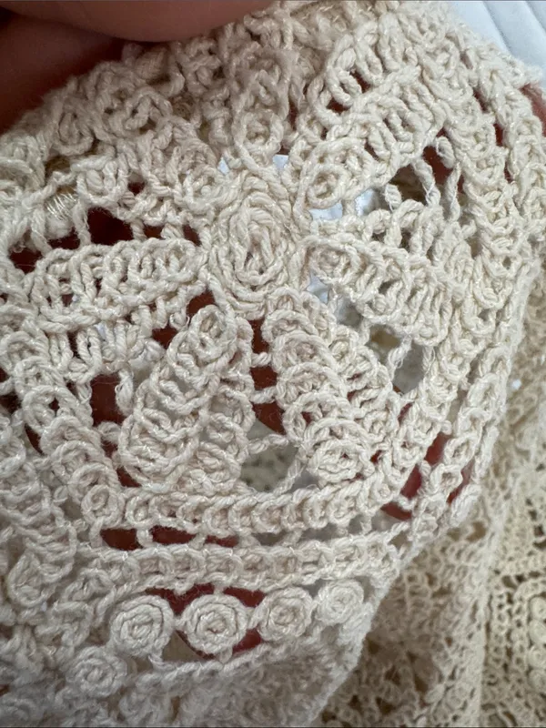 🤍Bohemian cream Crochet swim Coverup Skirt - Image 7