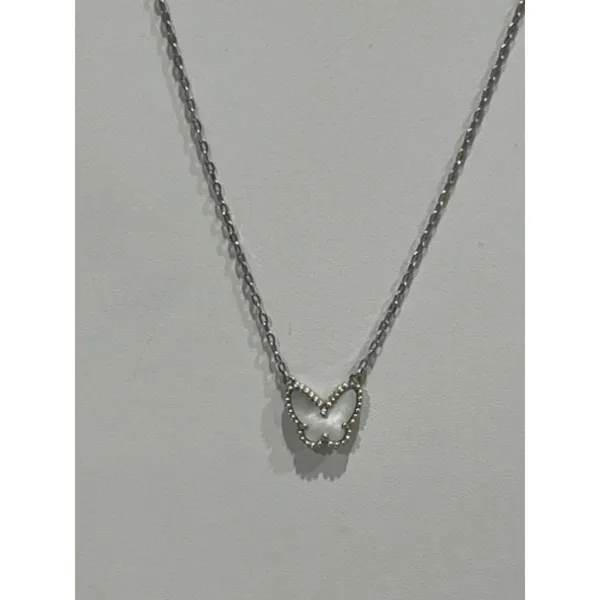 Necklace Lot: 3 Butterfly Silver Tone Pendant Chain‎ Jewelry - Image 3