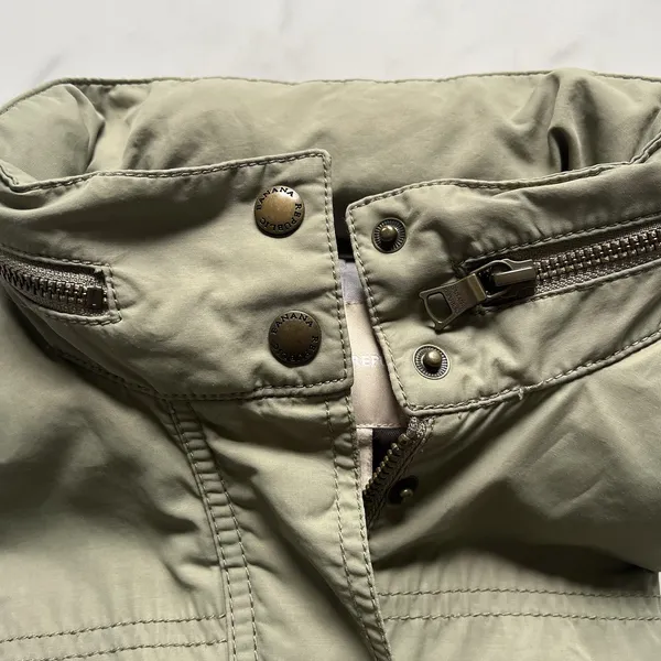 Banana Republic Hooded Anorak Jacket Sage Green Rain Utility Coat Size Small - Image 8