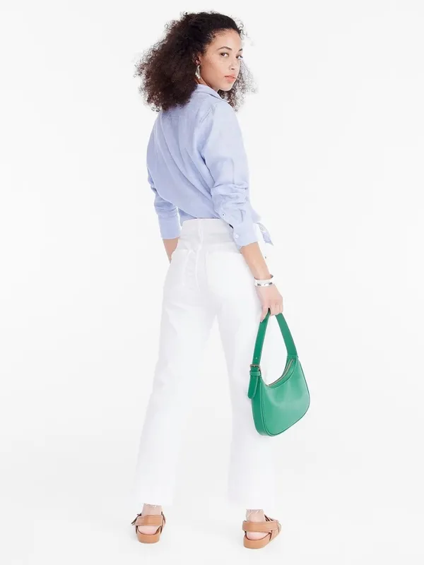 EUC J.Crew White 9" Mid-Rise Demi-Boot Crop Jean - Image 2