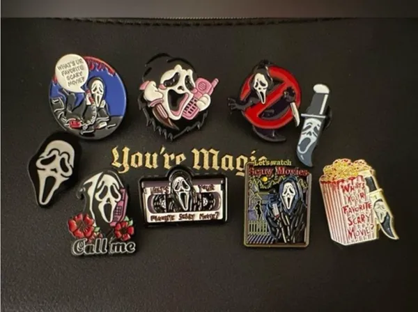 5/20$ Scream Ghost Face Ghostface Horror Kawaii Aesthetic Goth Enamel Pin - Image 2