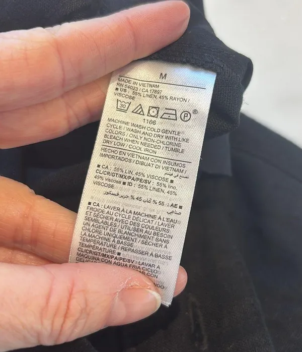 Old Navy Black Linen high Rise Trouser Shorts - Image 5