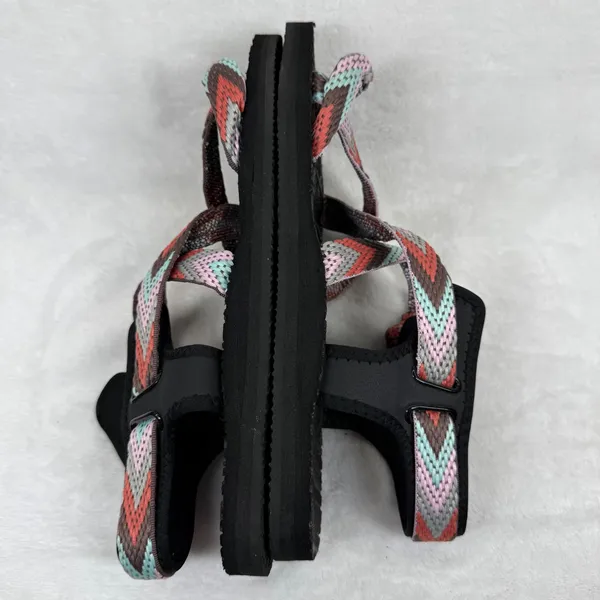 Muk Luks Sport Strappy Sandals Womens‎ Multicolor Chevron Boho Outdoor Sandals 9 - Image 7