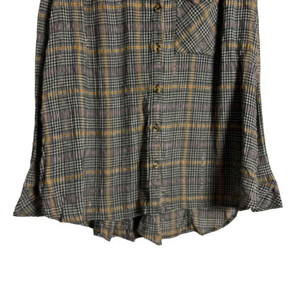 Free People Break My Stride Oversized Plaid Long Sleeve Button Up Shirt Size S - Image 10