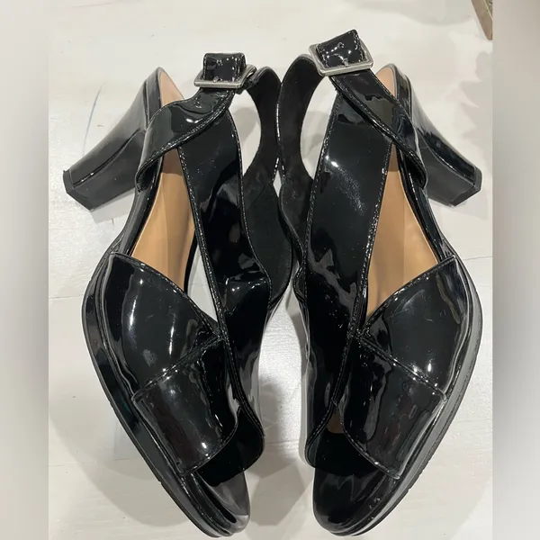 Easy street black patent faux leather slingback dress heels size‎ 9 - Image 6