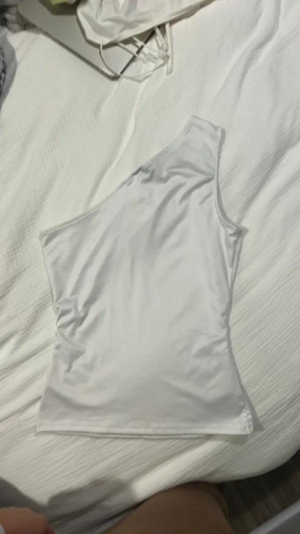 One-Shoulder H&M Top White - Image 3