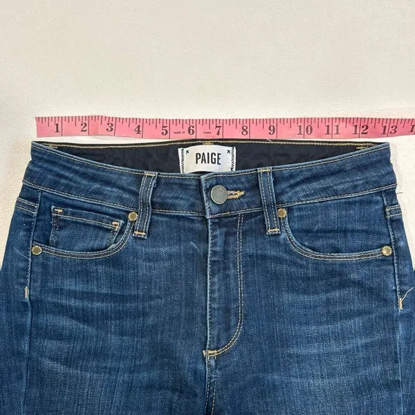 Paige Denim Flare Jeans Size 25 Dark Wash | Premium Stretch Bootcut Mid Rise - Image 8