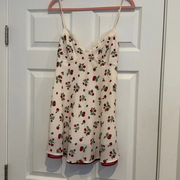 Frankie’s Bikinis Kenley Mini Dress Size Large Strawberry Print - Image 5