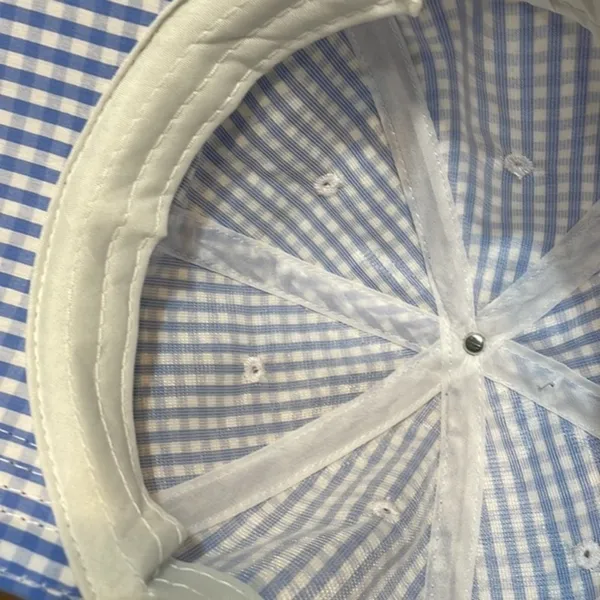 BP GINGHAM BOW CAP IN Baby BlueWHITE NWT NORDSTROM One Size - Image 5