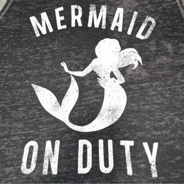 Black 'Mermaid On Duty' Tank Top - Image 3