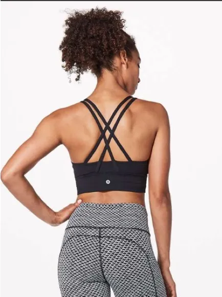 Lululemon Energy Long Line Bra in Black - Size 2 - Image 2