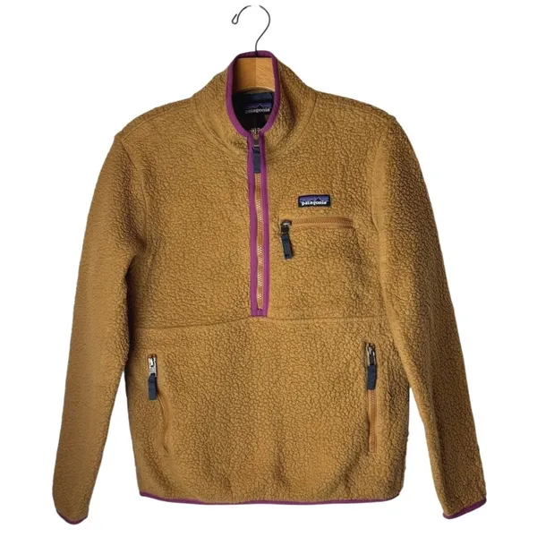 Patagonia Sweatshirt Women XS Brown Retro Pile Fleece Pullover Gorpcore Outdoor‎ - Image 2
