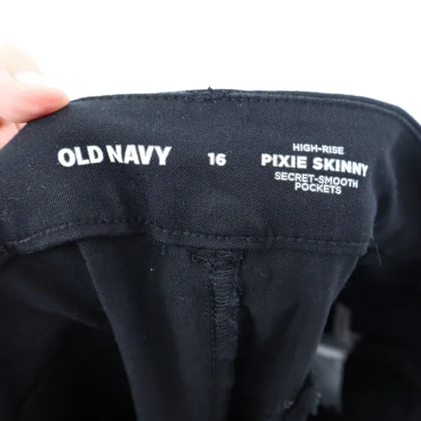Old Navy Pixie Skinny High Rise Pants Black Ankle Trousers Size 16 SSA086 - Image 3