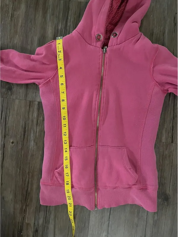 Kirra Vintage Y2K Hot Pink Zip Up Hoodie Sherpa Lined Xs - Image 4