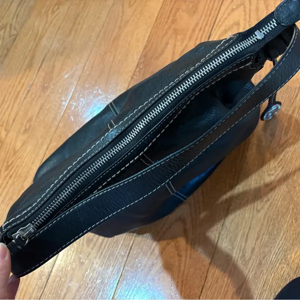 Michael Kors Black Leather Slouchy Hobo Shoulder Bag Boho Y2K Large - Image 6