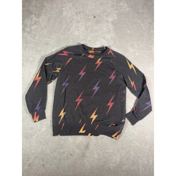 aviator nation lightning bolt sweatshirt all over print crew neck medium - Image 5