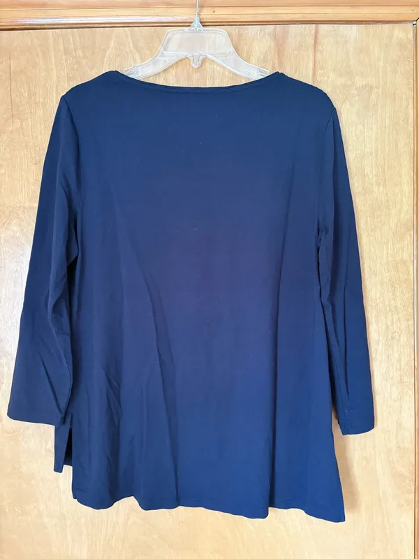 Ann Taylor Navy Beaded Shirt - Image 5