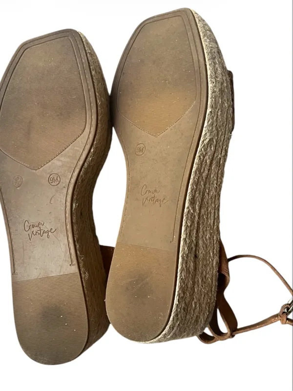 Crown Vintage Espadrille Sandals Fentisa Warmest Buff Cow Suede - Image 4