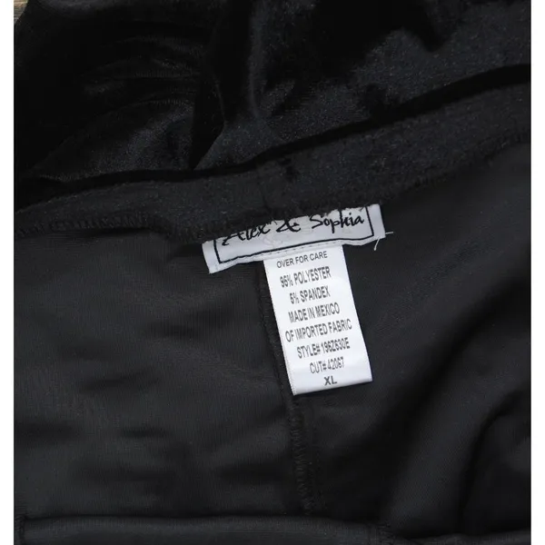 NWT Alex & Sophia Juniors Velvet Pull-On Front-Slit Pants 196Z630E Black XL - Image 7