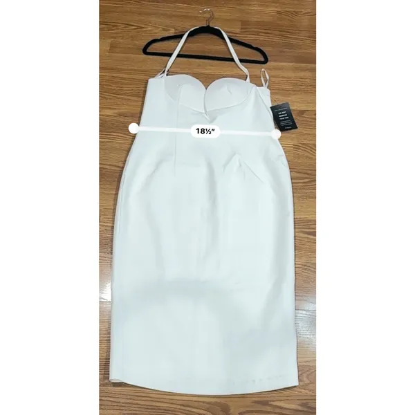 Retrofête Cheryl White Bridal Halter Bodycon Midi Dress NWT Women’s XL - Image 6